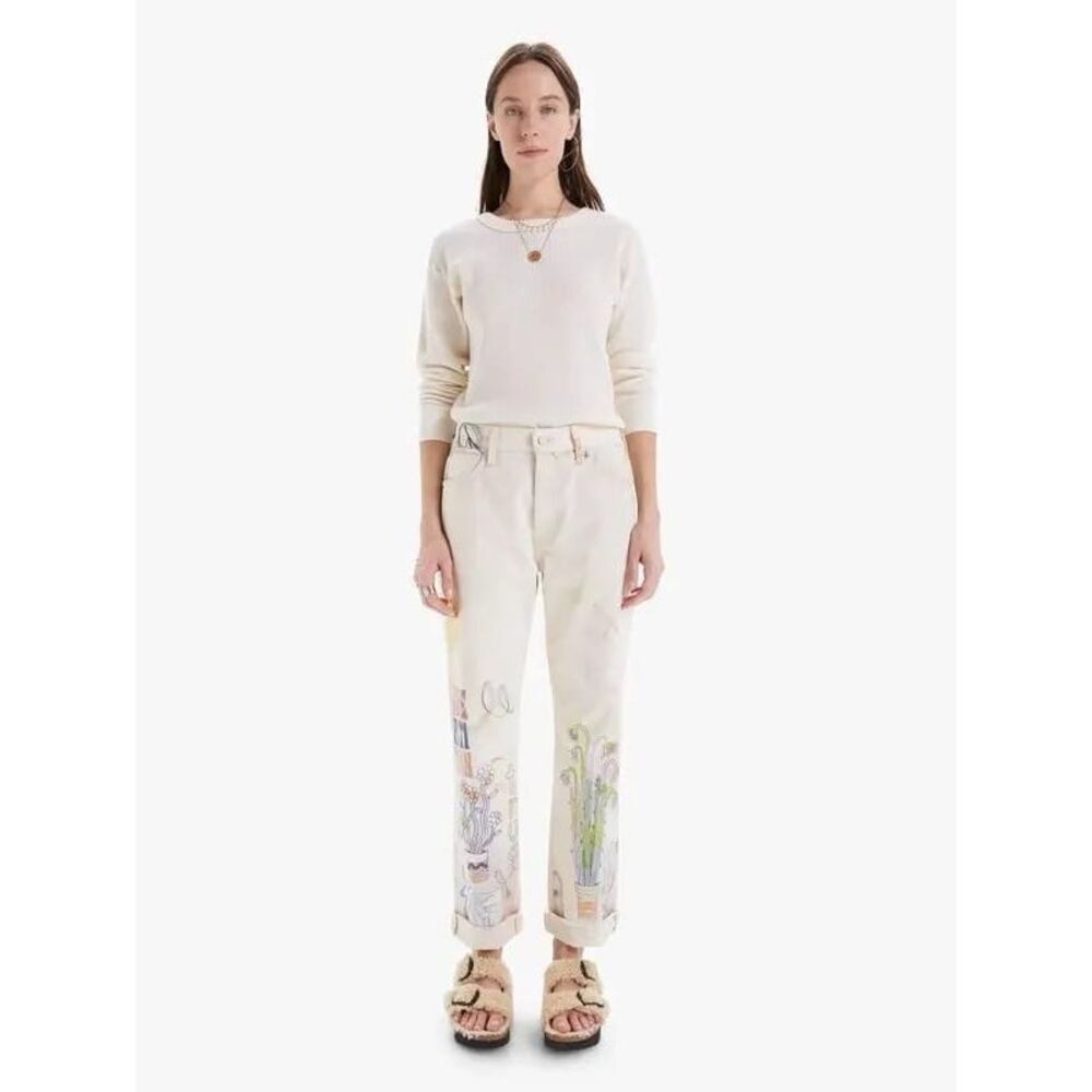 NWT MOTHER  The Scrapper Cuff Ankle Fray Superstition Jeans Sz 29